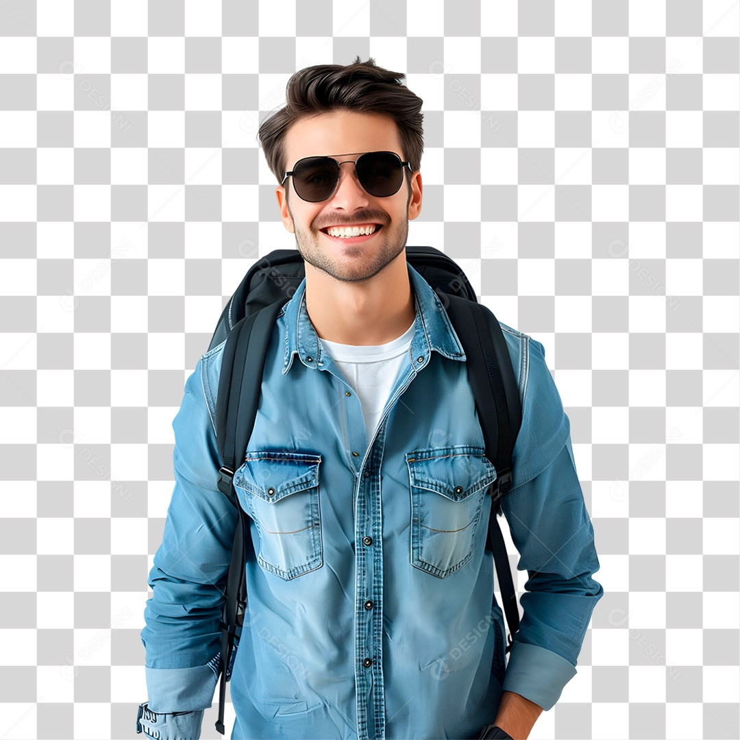 Homem de Óculos Escuro PNG Transparente