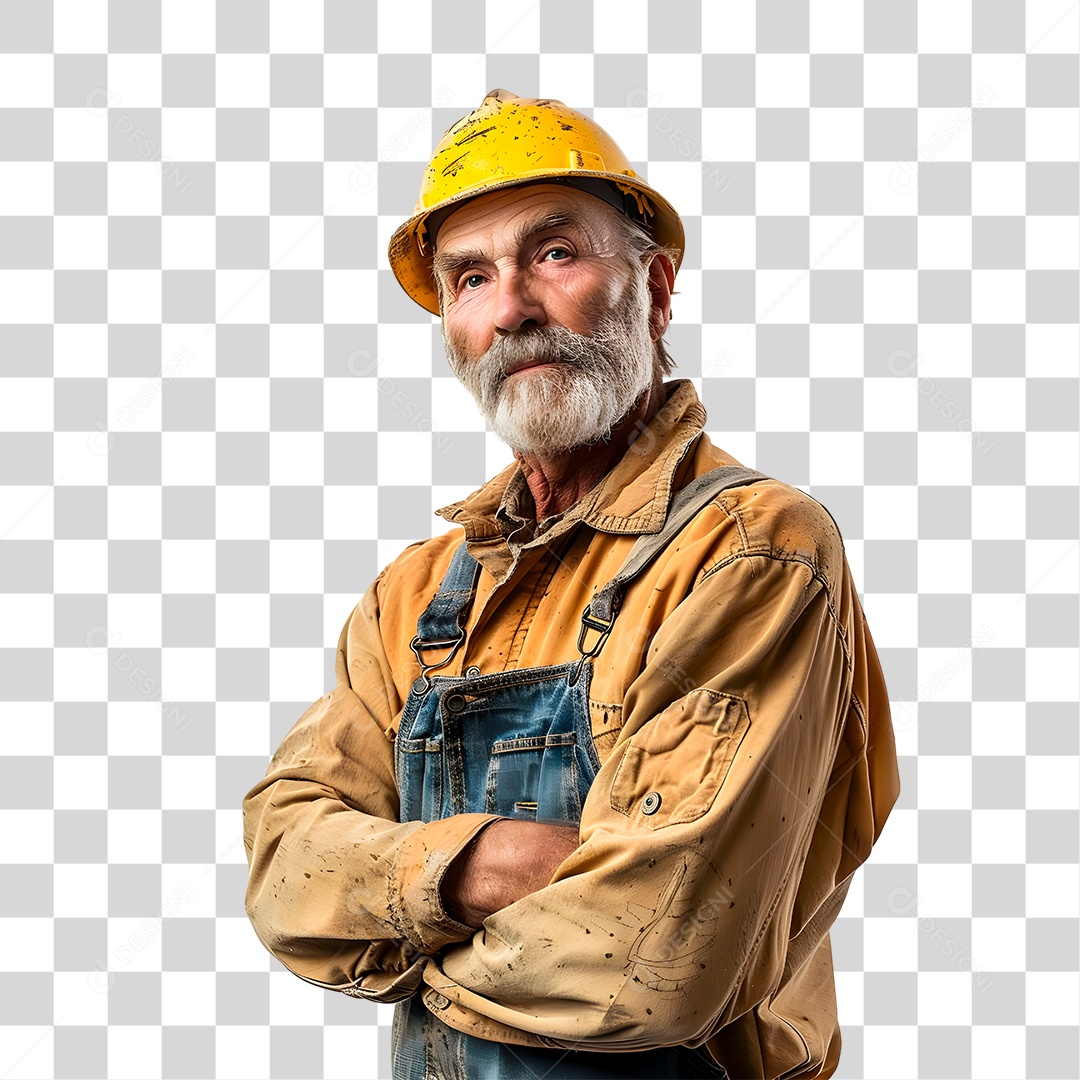 Homem com Capacete de Segurança PNG Transparente