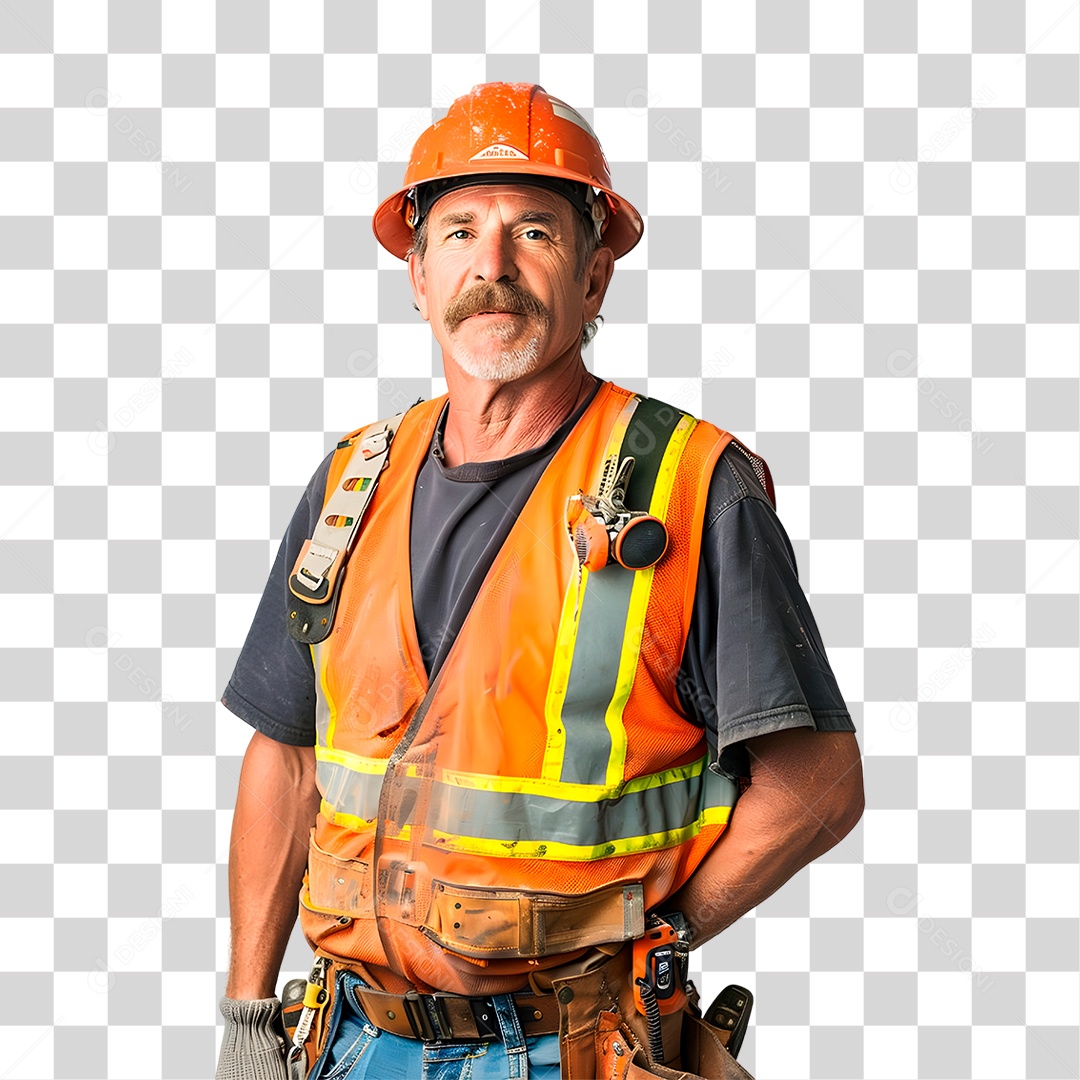 Homem com Uniforme de Trabalho PNG Transparente