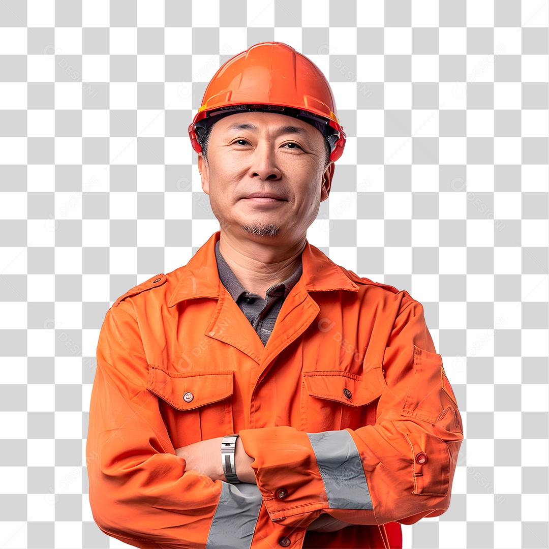 Homem com Uniforme de Trabalho PNG Transparente