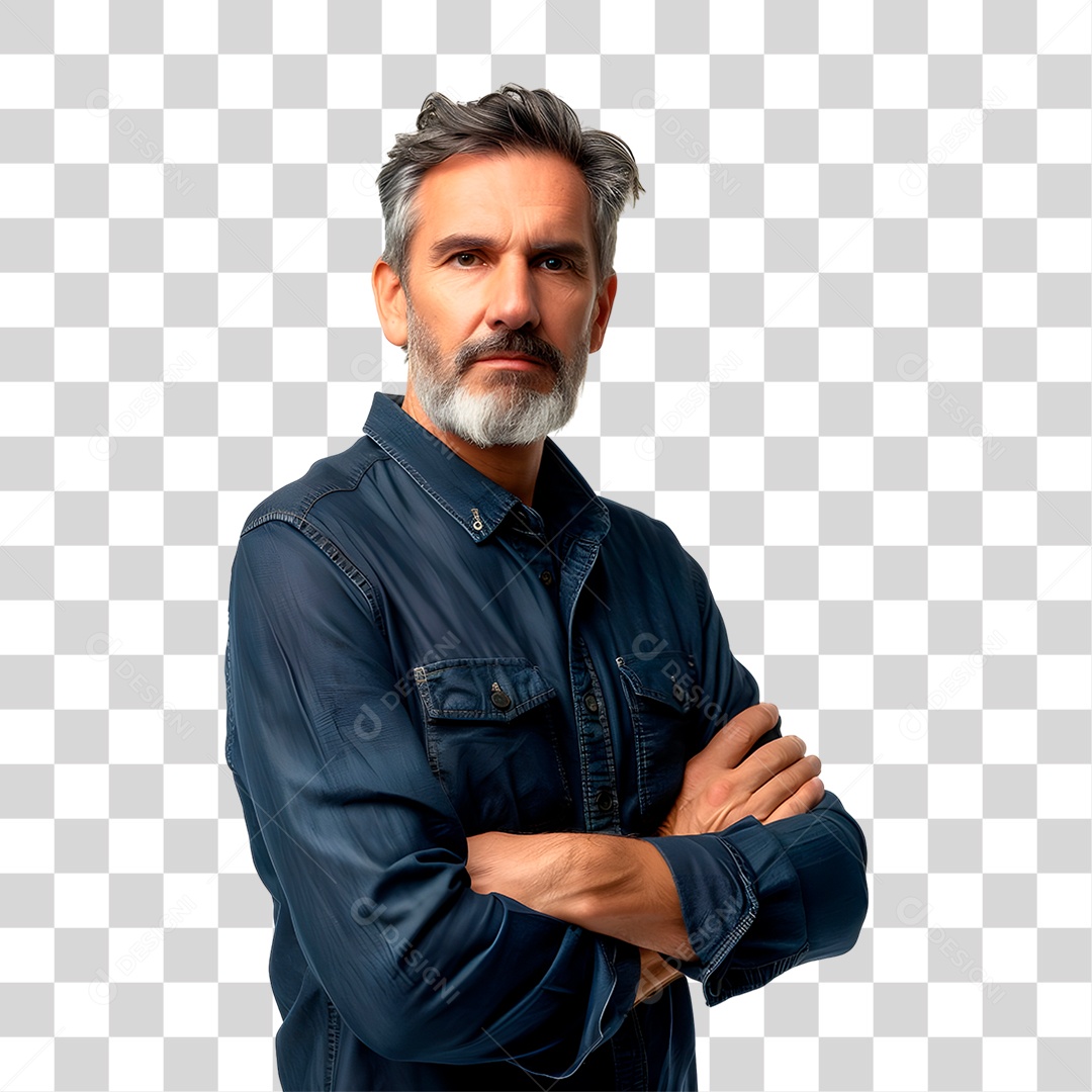 Homem de Braço Cruzados PNG Transparente