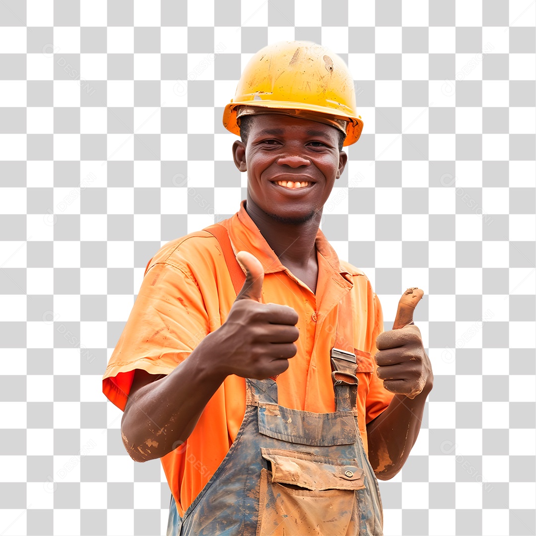 Homem Negro Fazendo Sinal Positivo PNG Transparente