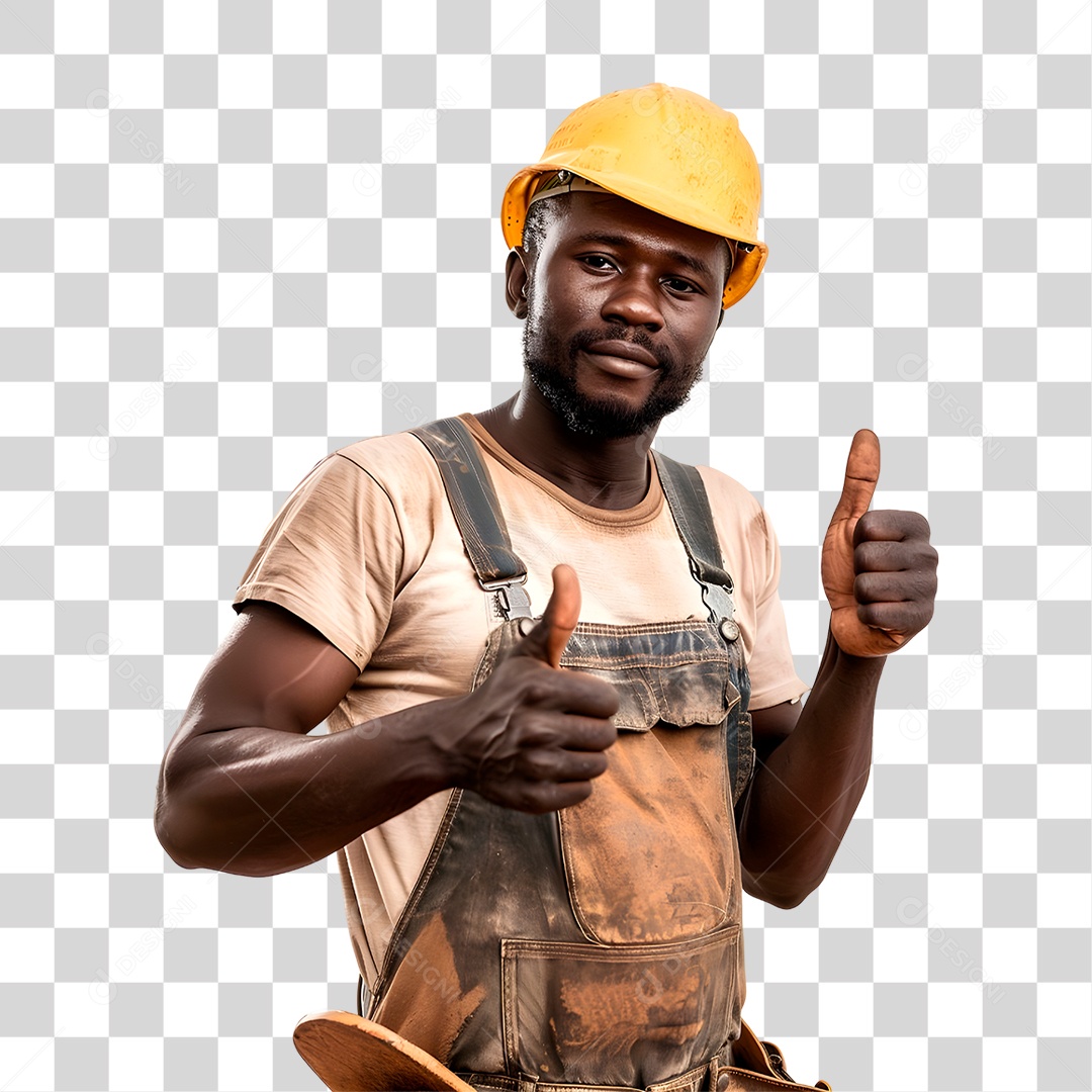 Homem Negro Fazendo Sinal Positivo PNG Transparente