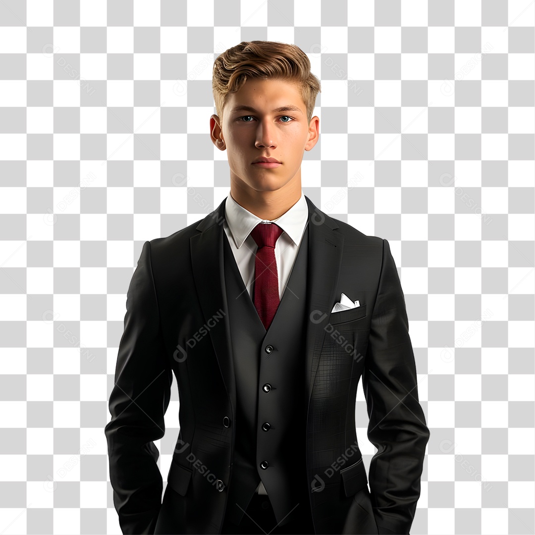 Jovem de Terno PNG Transparente