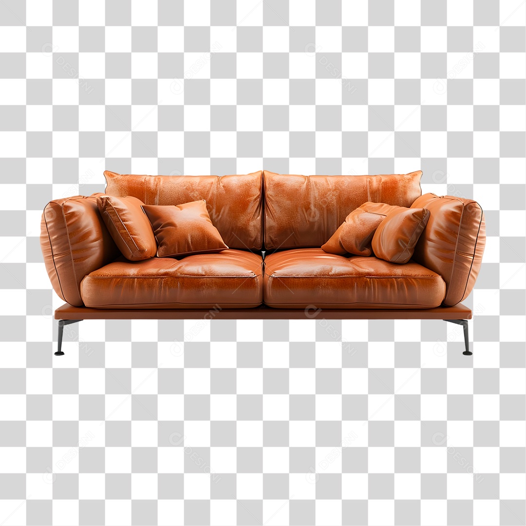 Sofá de Couro PNG Transparente