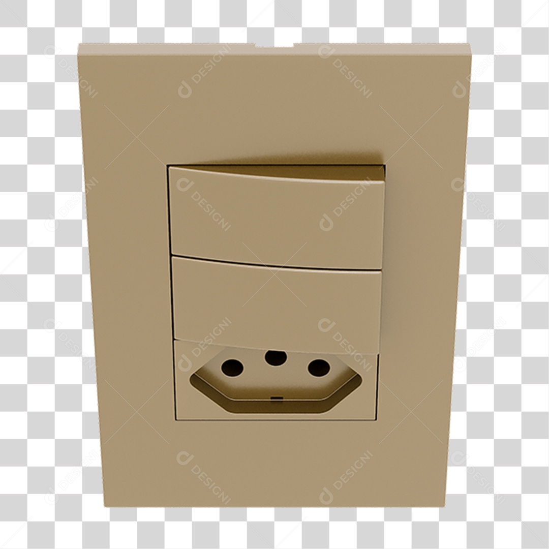 Tomada com Interruptores PNG Transparente