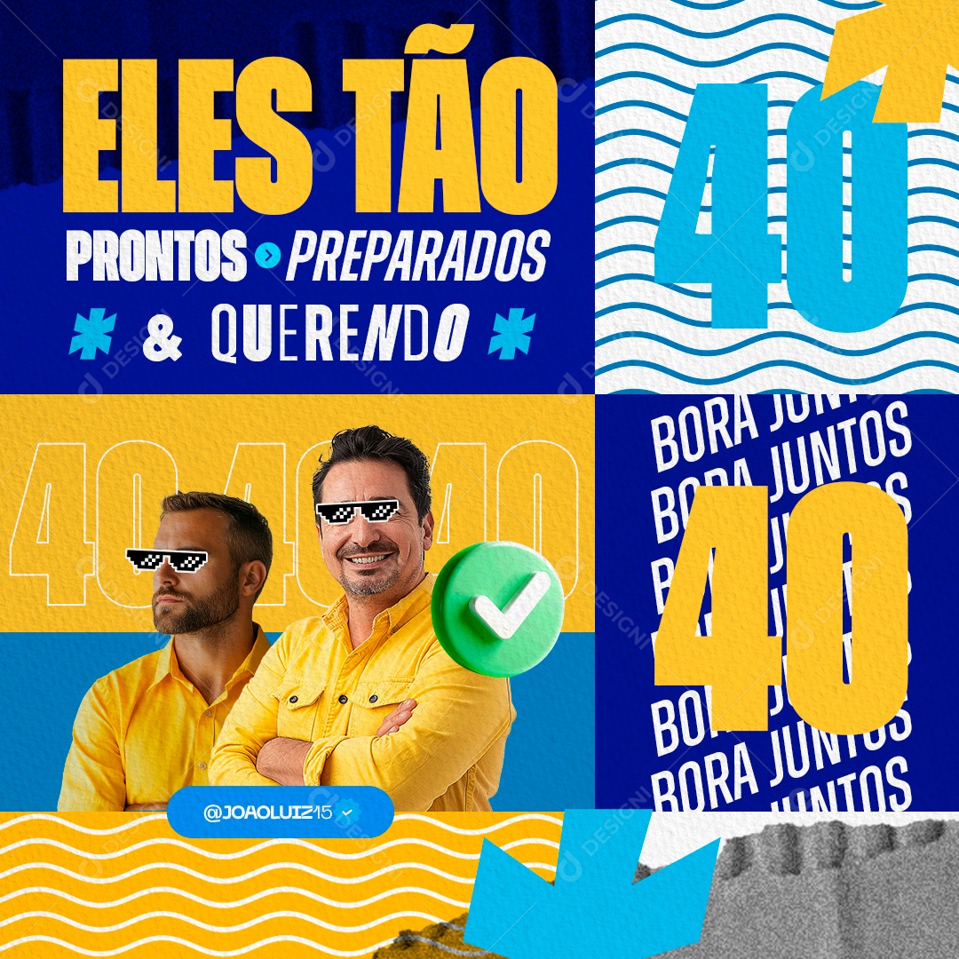 Política Eles tão Prontos Preparados e Querendo Bora Juntos Social Media PSD Editável