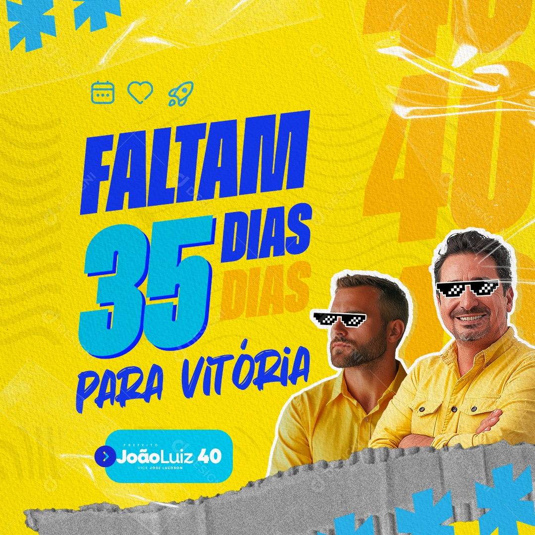 Política Faltam 35 Dias Social Media PSD Editável