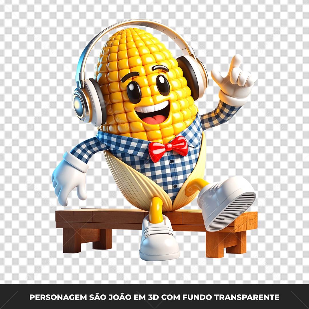 Elemento 3D Personagen São João Milho PSD