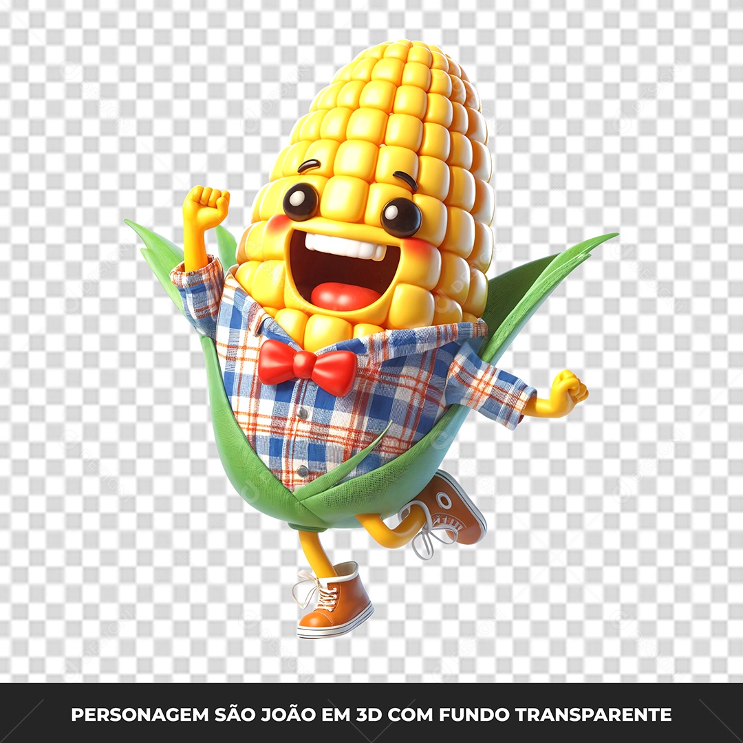 Elemento 3D Personagen São João Milho PSD