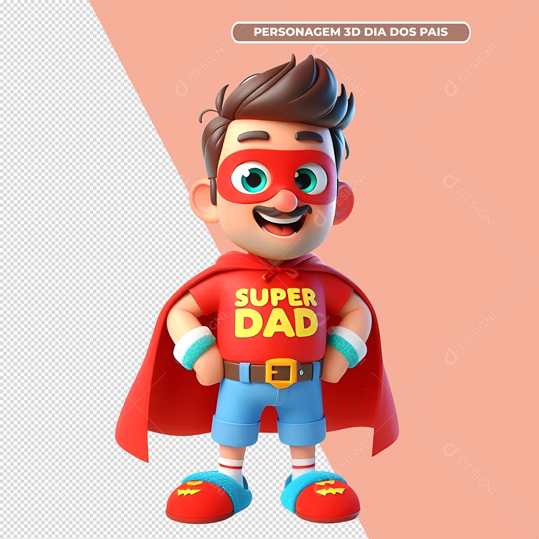 Personagen 3D  Do Dia Dos Pais PSD