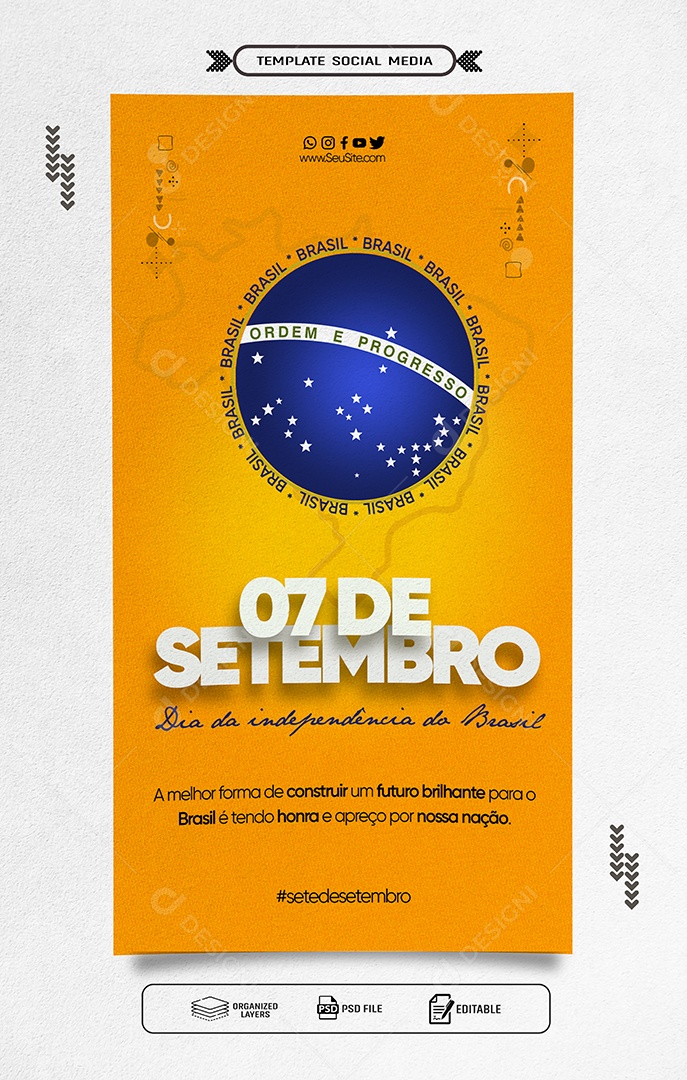 Story Dia da Independência do Brasil 07 de Setembro a Melhor Forma de Cosntruir Social Media PSD Editável