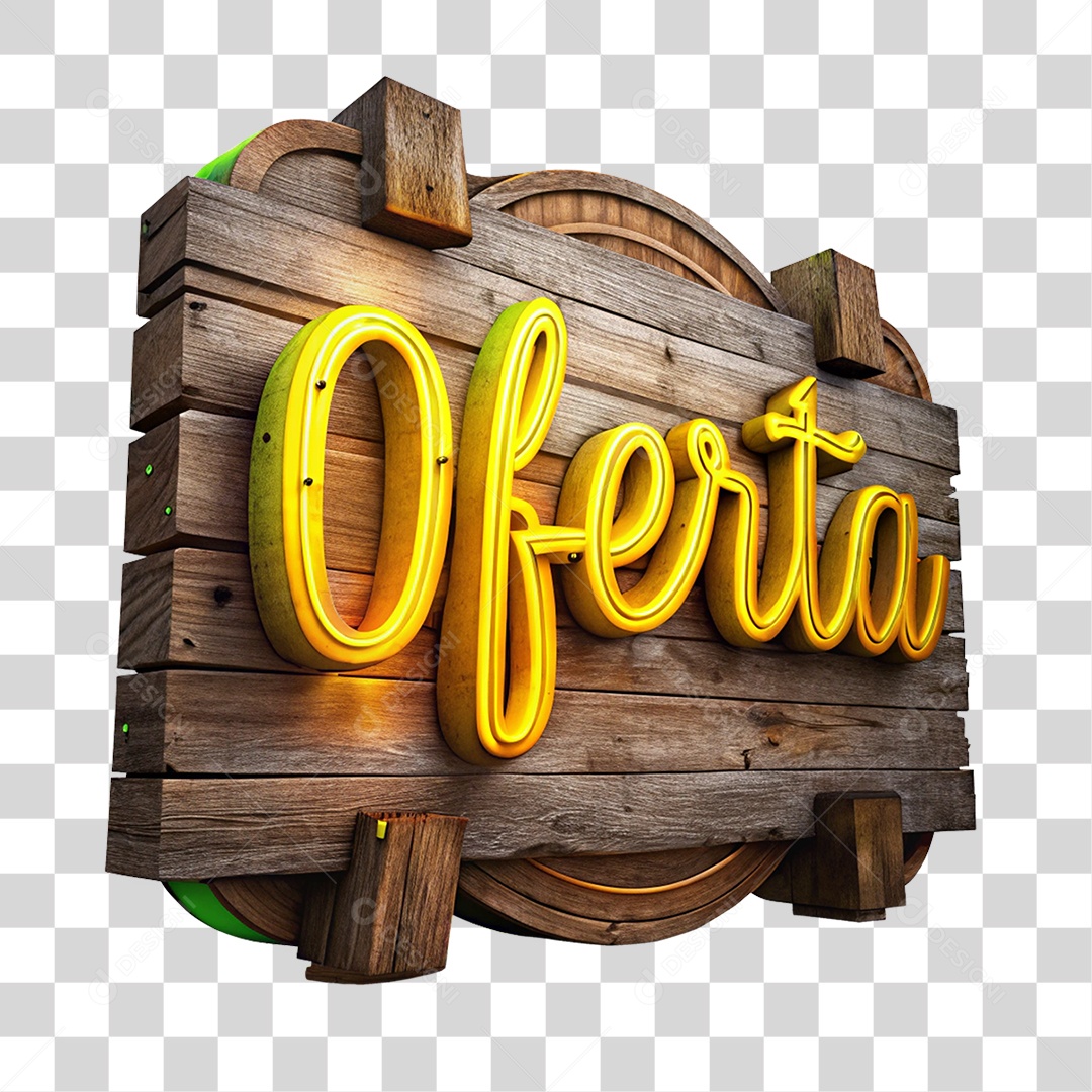 Placa de Madeira Ofertas PNG Transparente