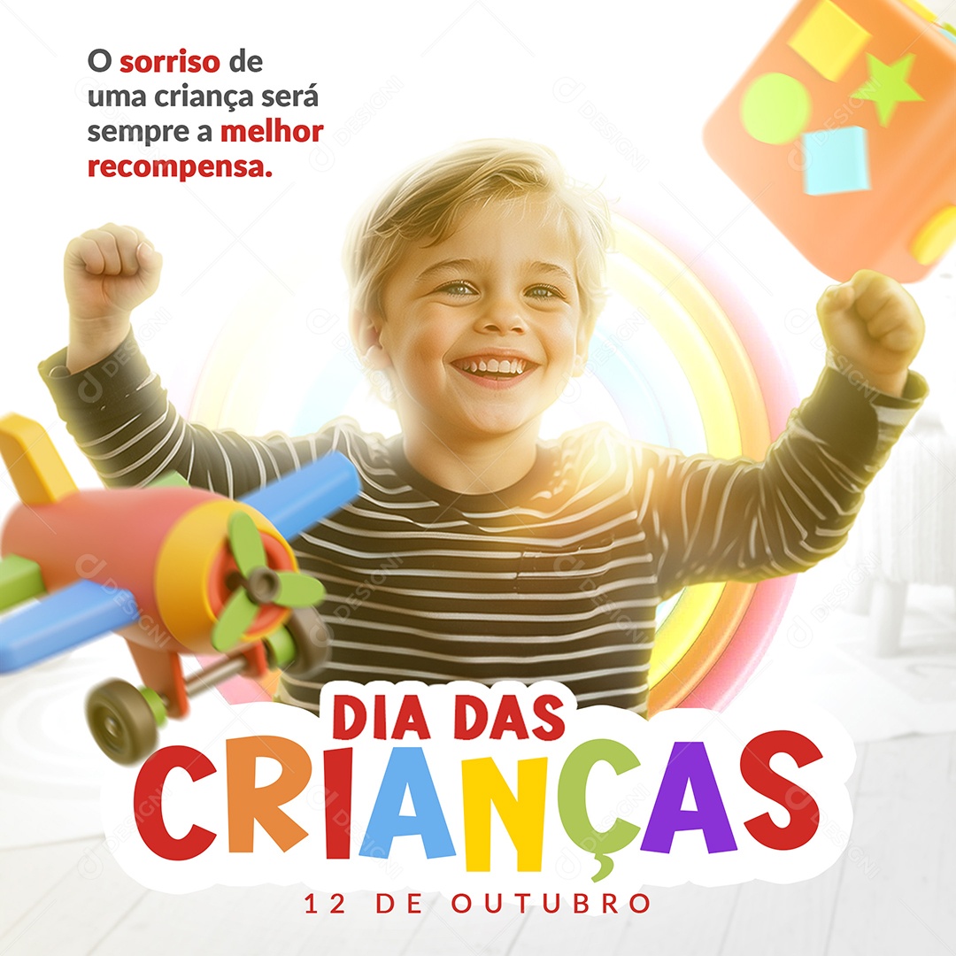 Feliz Dia das Crianças 12 de Outubro Social Media Editável