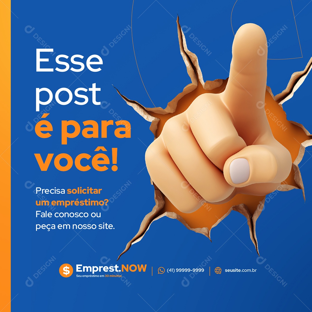 Empréstimo Esse Post é Para Você Social Media PSD Editável