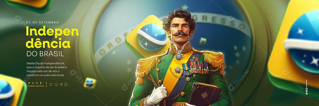 Carrossel Dia da Independência do Brasil 07 de Setembro que o Orgulho de ser Brasileiro Inspire Social Media PSD Editável