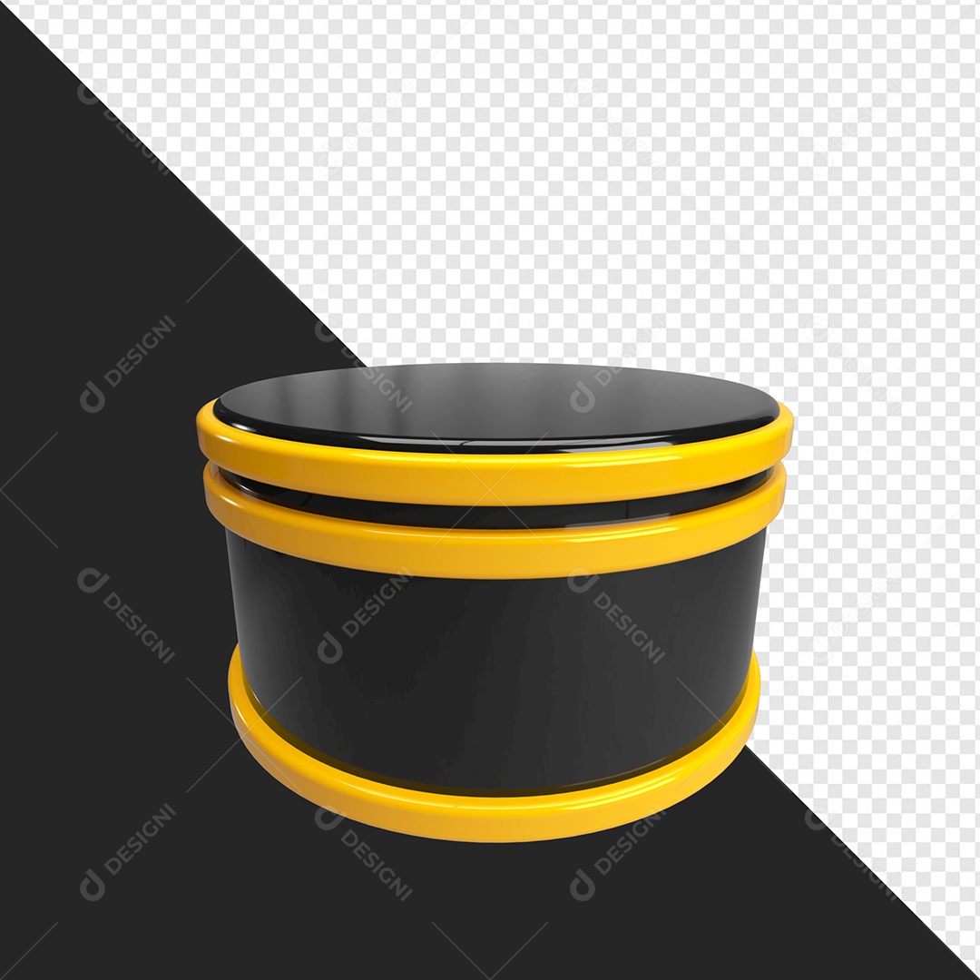 Podium Preto Elemento 3D Para Composição PSD