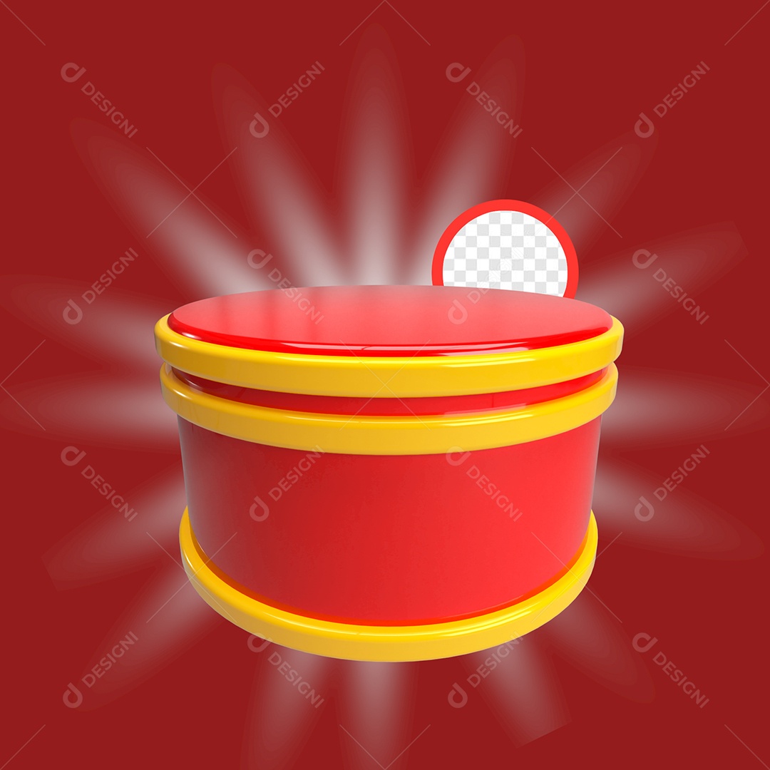Podium Vermelho Elemento 3D Para Composição  PSD
