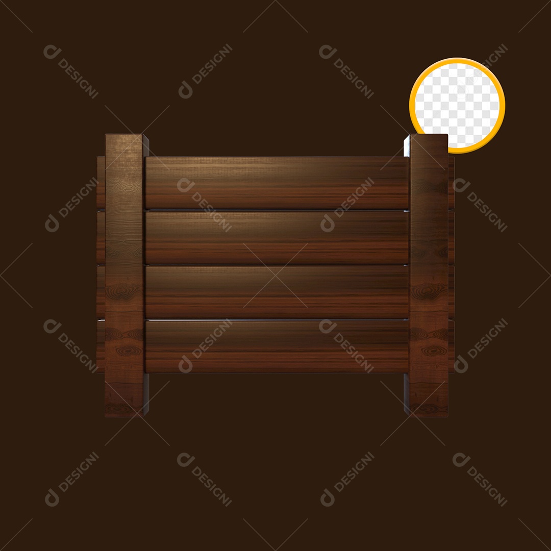 Wood Fence 3D Element for PSD Composition