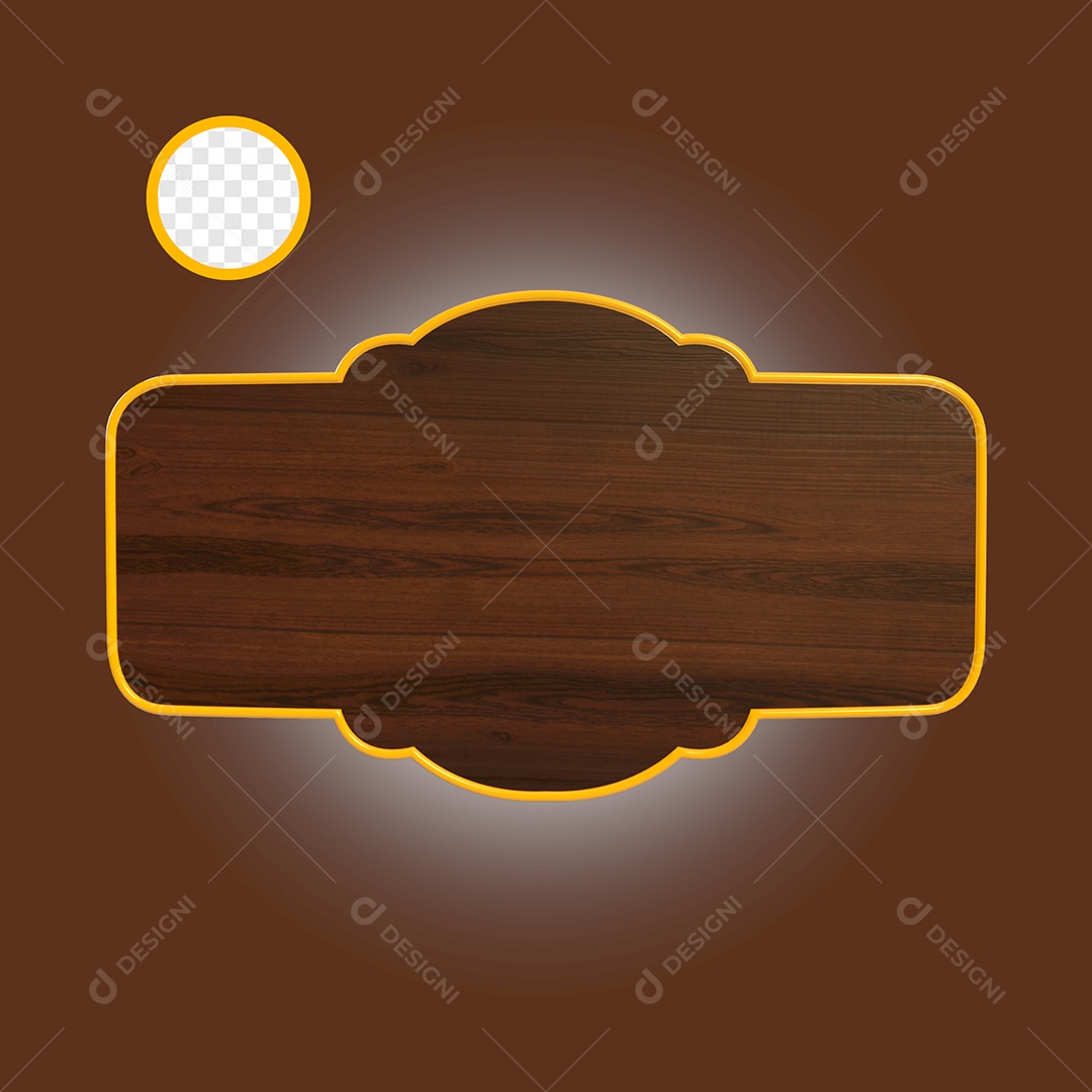 Placa de Madeira Elemento 3D Para Composição PSD