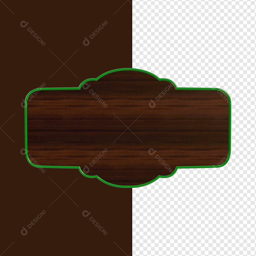 Placa de Madeira Elemento 3D Para Composição PSD