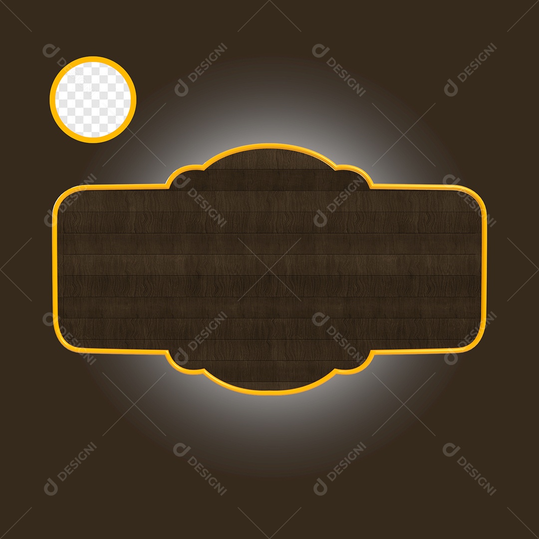 Placa de Madeira Elemento 3D Para Composição PSD