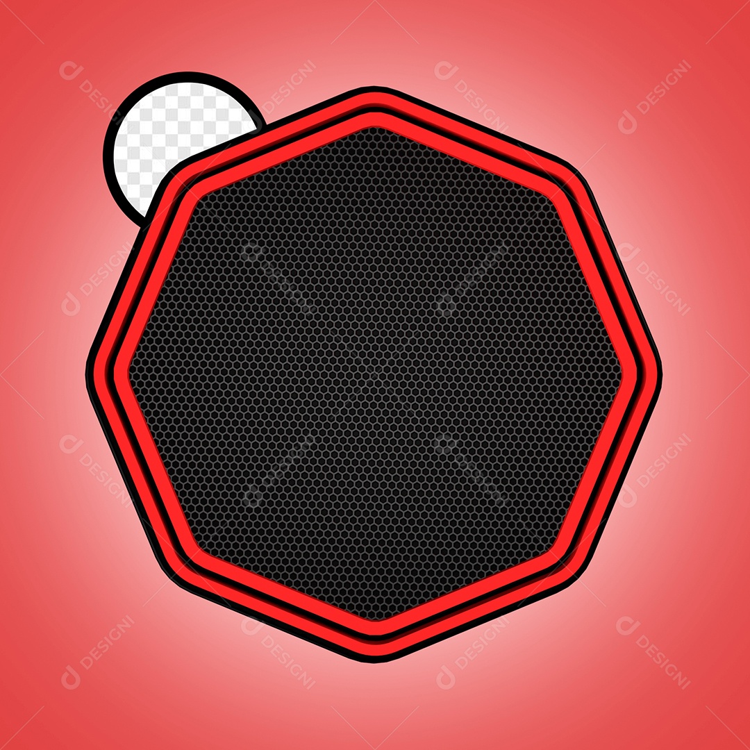 Placa Neon Vermelha Elemento 3D para Composição PSD