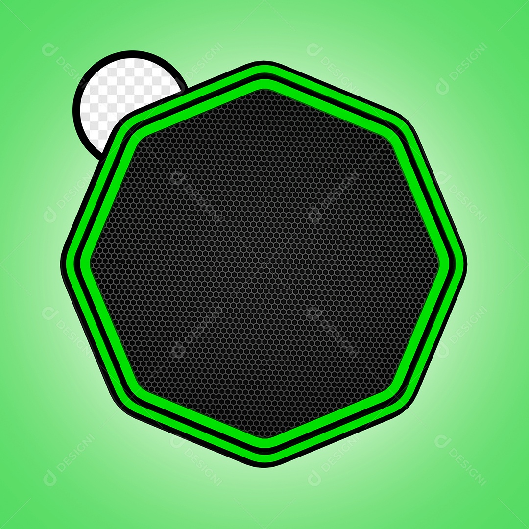 Placa Neon Verde Elemento 3D para Composição PSD