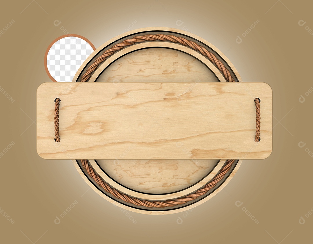 Placa de Madeira Elemento 3D Para Composição PSD
