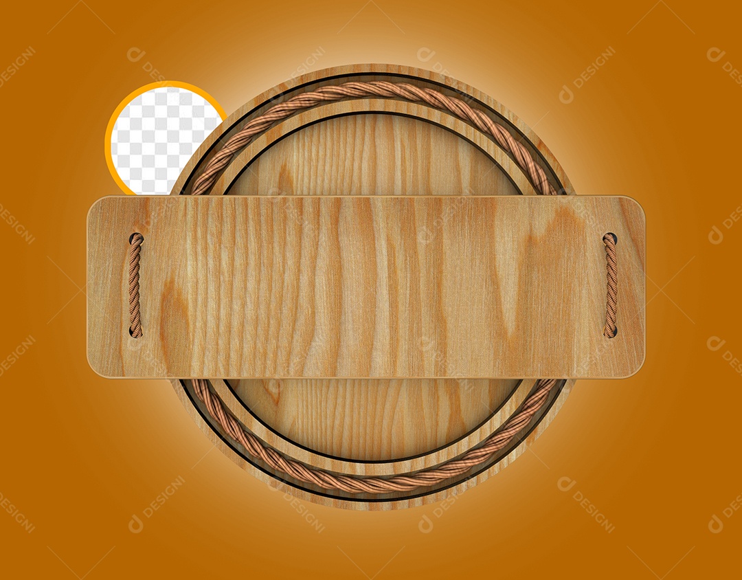 Placa de Madeira Elemento 3D Para Composição PSD