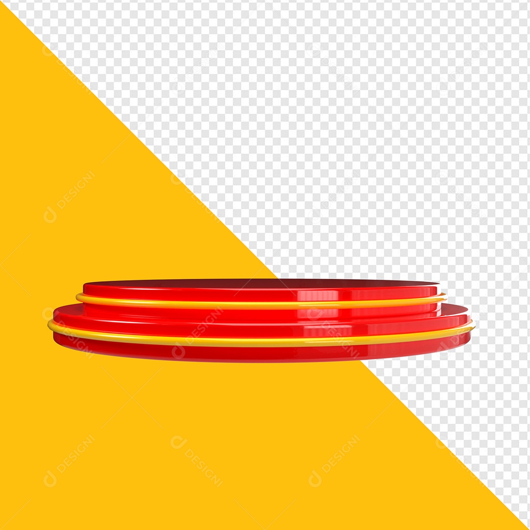 Podium Red 3D Element For PSD Composition