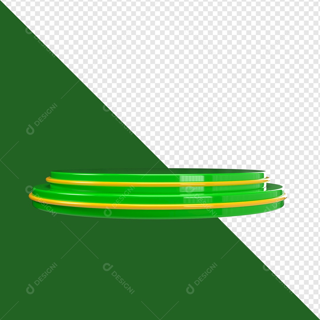 Podium Verde Elemento 3D Para Composição PSD