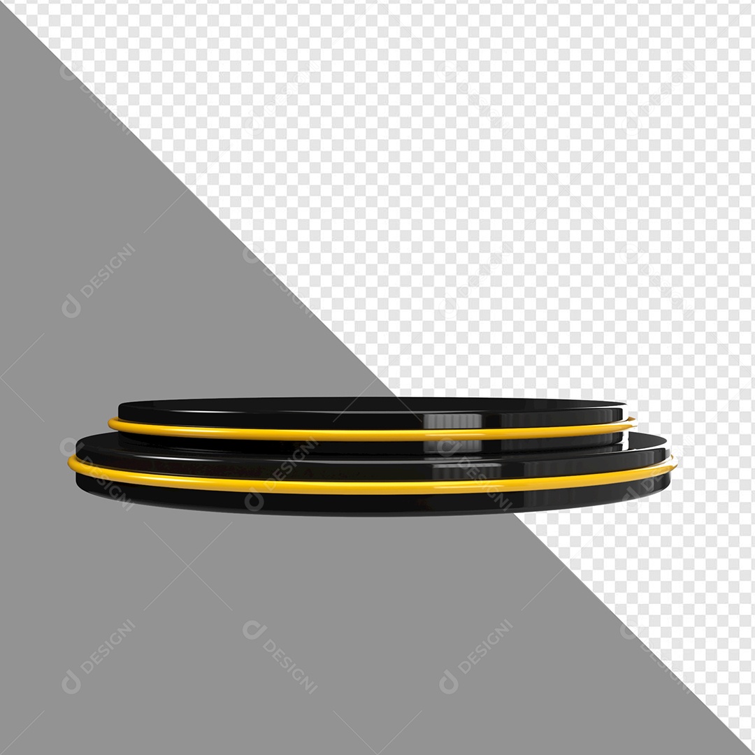 Podium Preto Elemento 3D Para Composição  PSD