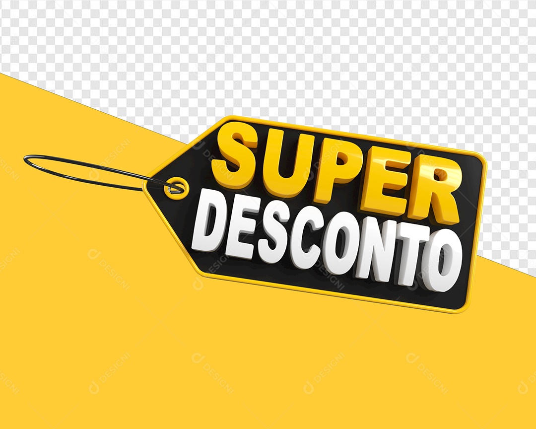 Selo 3D Etiqueta Super Desconto Para Composição PSD