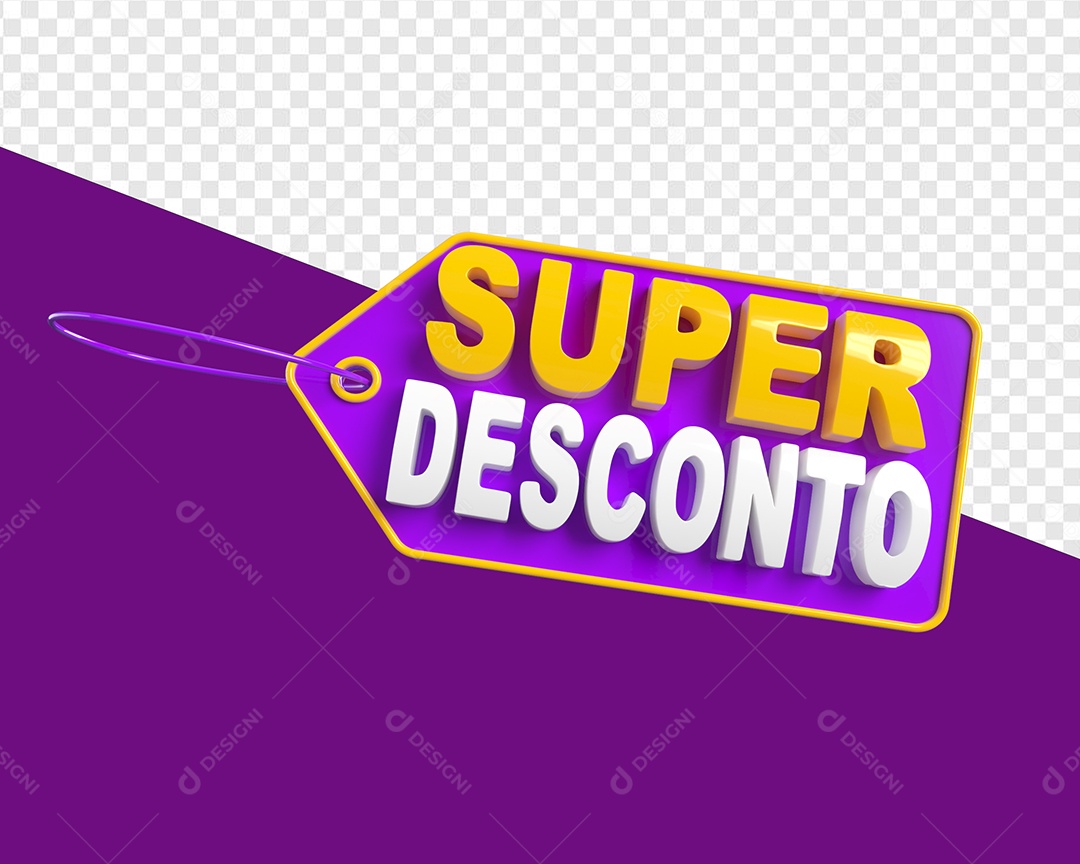 Selo 3D Etiqueta Super Desconto Para Composição PSD