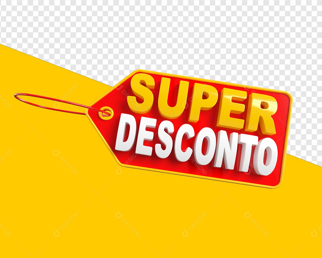 Selo 3D Etiqueta Super Desconto Para Composição PSD