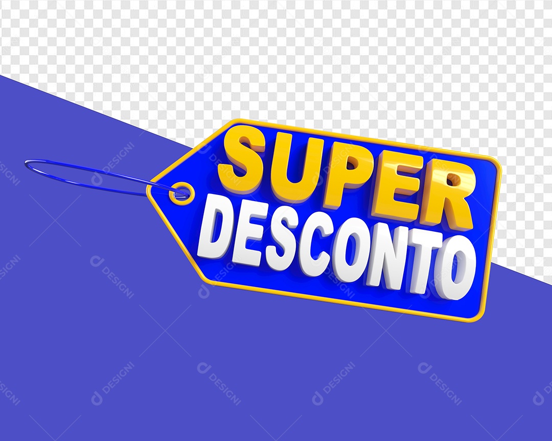 Selo 3D Etiqueta Super Desconto Para Composição PSD