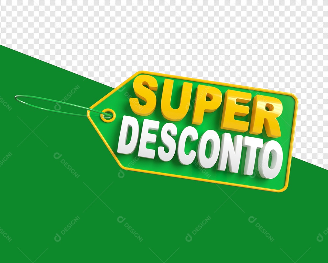 Selo 3D Etiqueta Super Desconto Para Composição PSD