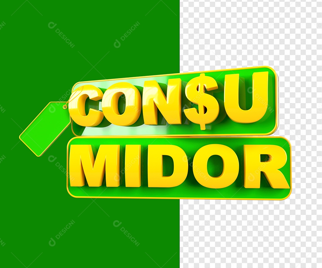 Selo 3D Consumidor Para Composição PSD
