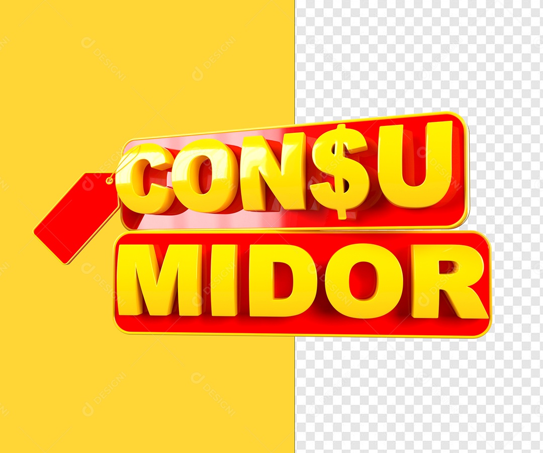 Selo 3D Consumidor Para Composição PSD
