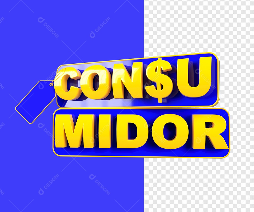 Selo 3D Consumidor Para Composição PSD