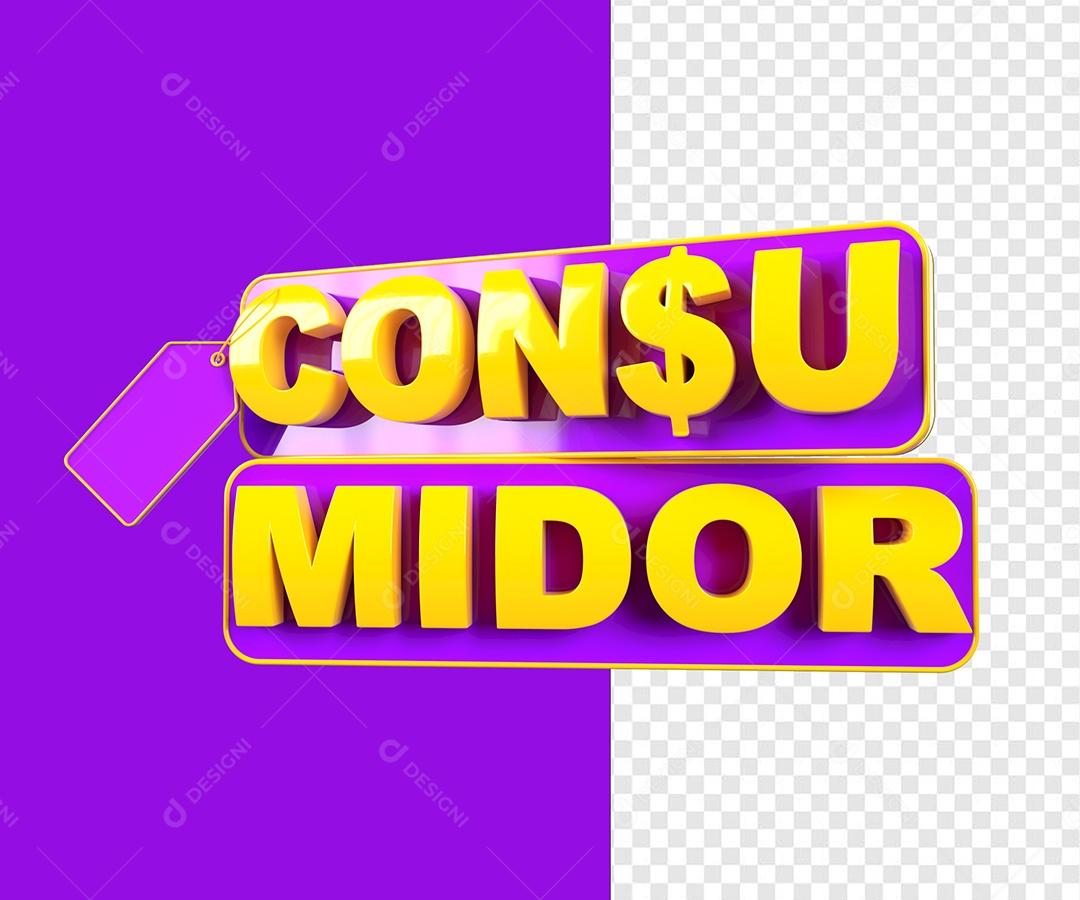 Selo 3D Consumidor Para Composição PSD