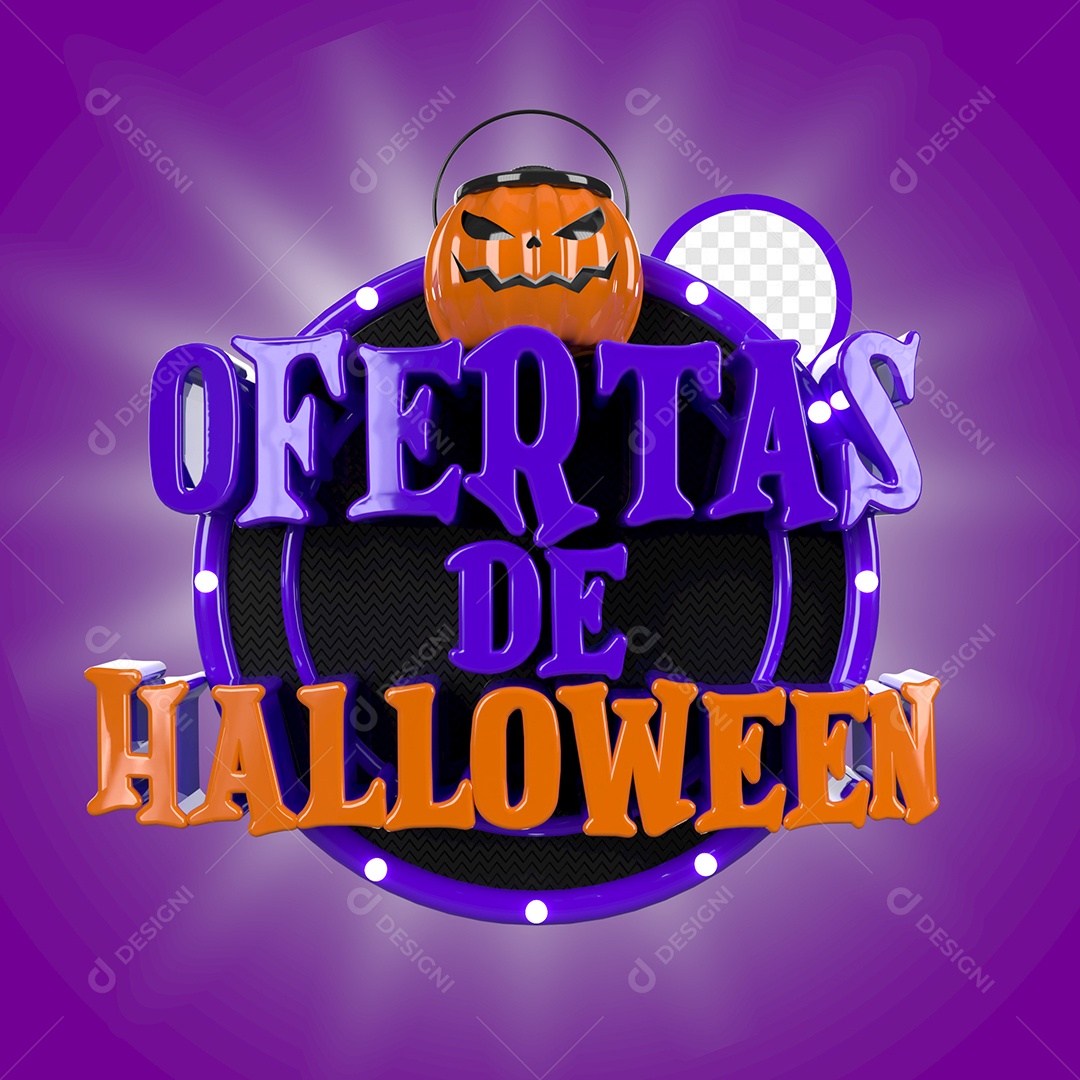 Selo 3D Ofertas de Halloween Para Composição PSD