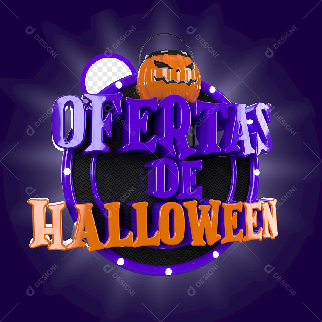 Selo 3D Ofertas de Halloween Para Composição PSD