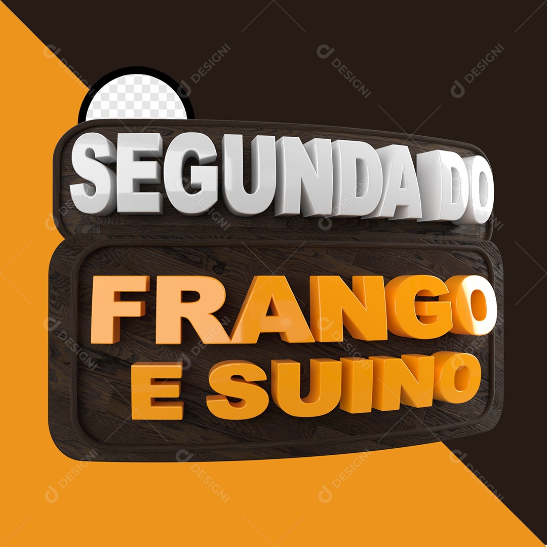 Selo 3D Segunda do Frango e Suíno Para Composição PSD