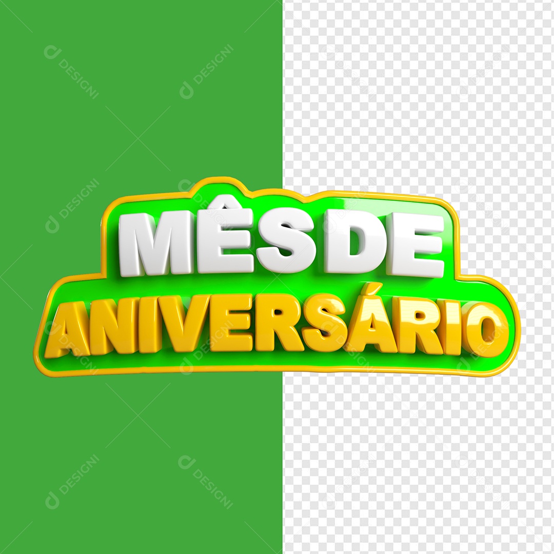 3D Seal Birthday Month for PSD Composition