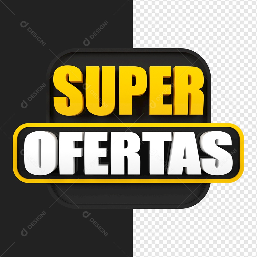 Selo 3D Super Ofertas Para Composição PSD