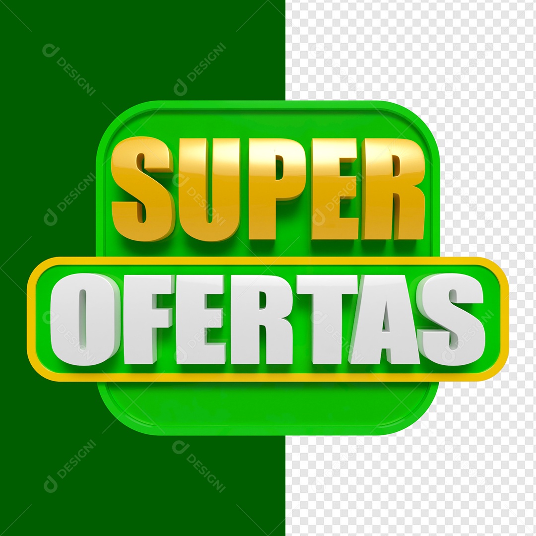 Selo 3D Super Ofertas Para Composição PSD