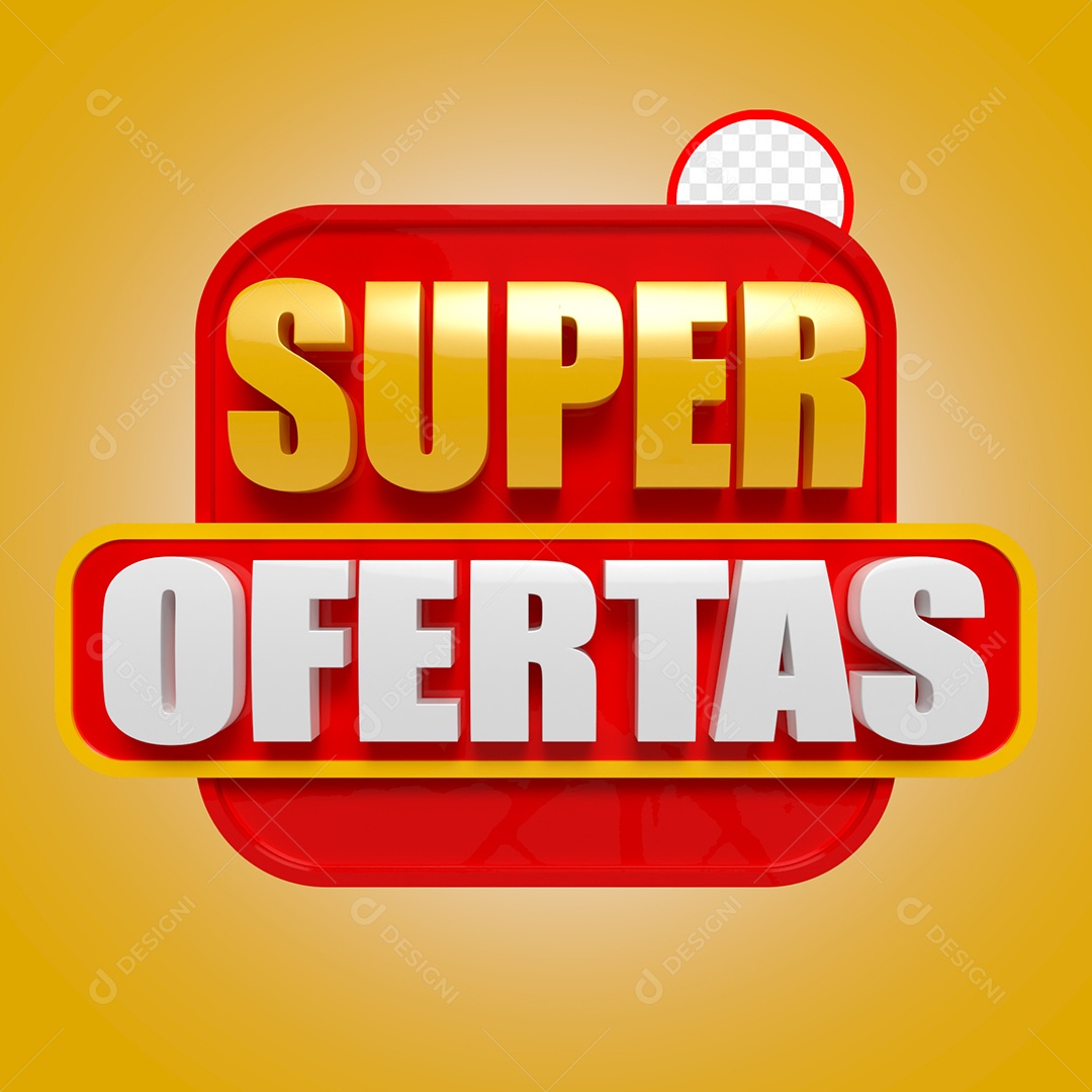 Selo 3D Super Ofertas Para Composição PSD