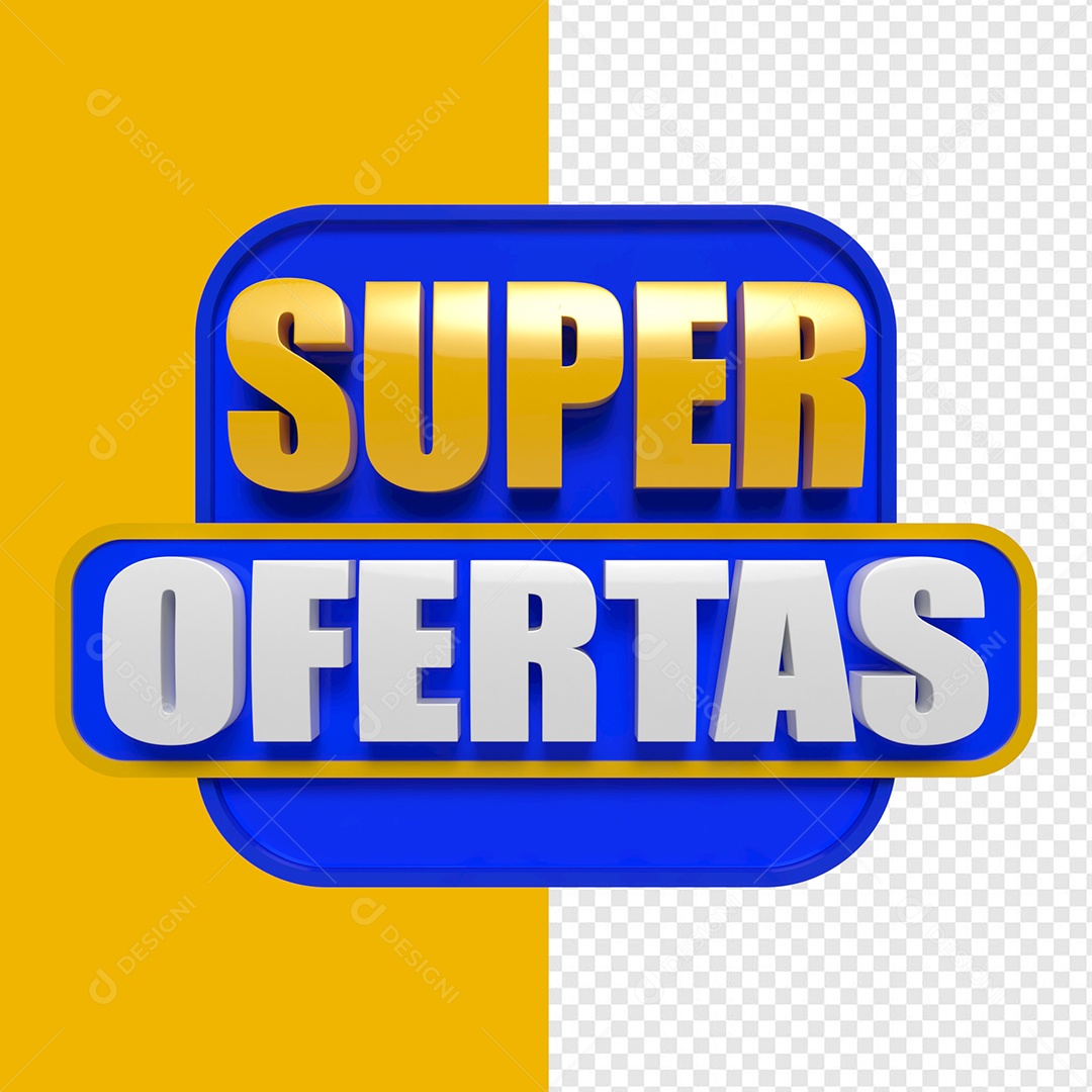 Selo 3D Super Ofertas Para Composição PSD